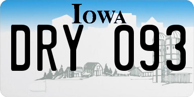 IA license plate DRY093