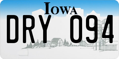 IA license plate DRY094