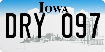 IA license plate DRY097