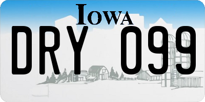 IA license plate DRY099
