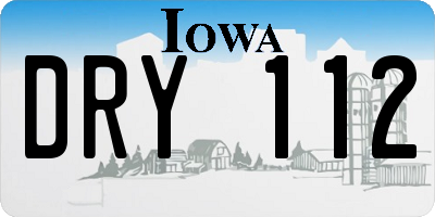 IA license plate DRY112