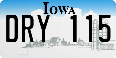 IA license plate DRY115