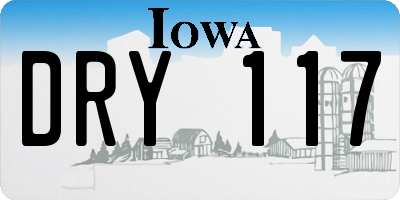 IA license plate DRY117