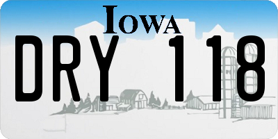 IA license plate DRY118