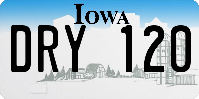 IA license plate DRY120