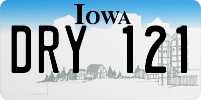 IA license plate DRY121