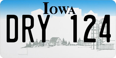 IA license plate DRY124