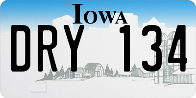 IA license plate DRY134