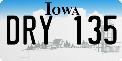 IA license plate DRY135