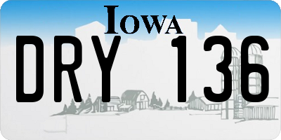 IA license plate DRY136