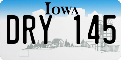 IA license plate DRY145