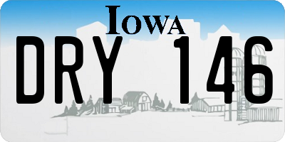 IA license plate DRY146