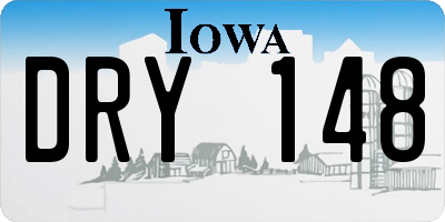 IA license plate DRY148