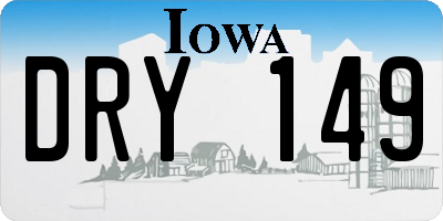 IA license plate DRY149