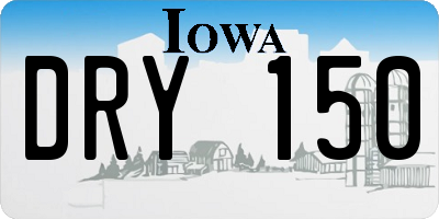 IA license plate DRY150