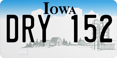 IA license plate DRY152
