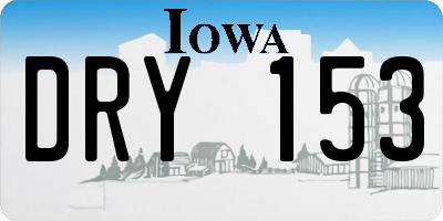 IA license plate DRY153