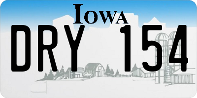 IA license plate DRY154