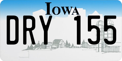 IA license plate DRY155