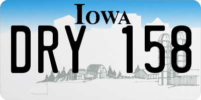 IA license plate DRY158
