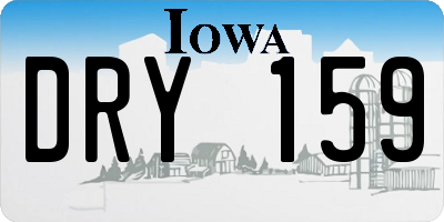 IA license plate DRY159