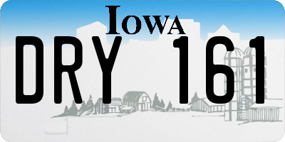IA license plate DRY161