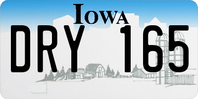 IA license plate DRY165