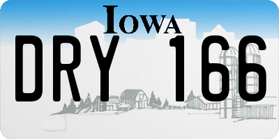 IA license plate DRY166