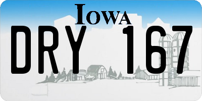 IA license plate DRY167