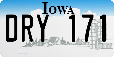 IA license plate DRY171