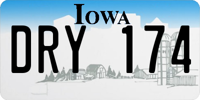 IA license plate DRY174