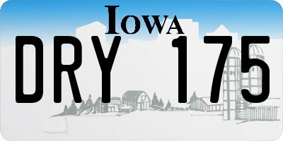 IA license plate DRY175