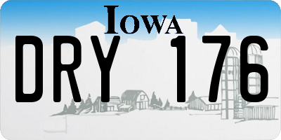 IA license plate DRY176