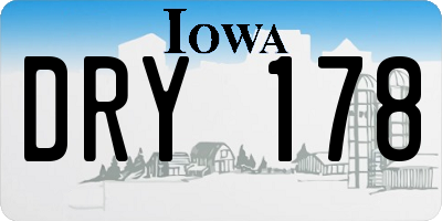 IA license plate DRY178