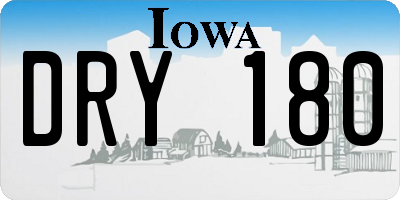 IA license plate DRY180