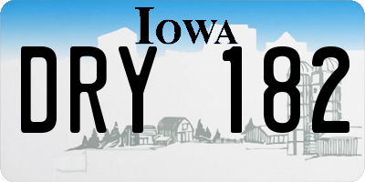 IA license plate DRY182