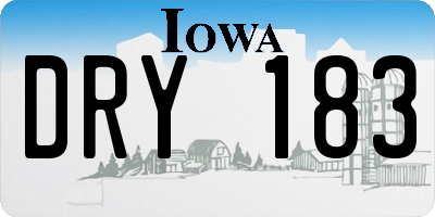 IA license plate DRY183