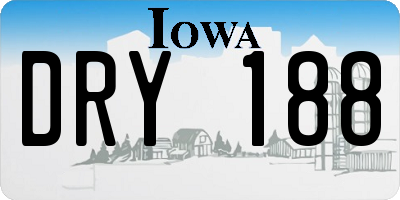 IA license plate DRY188