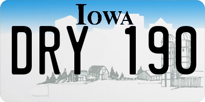 IA license plate DRY190