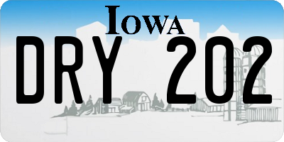 IA license plate DRY202
