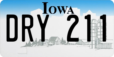 IA license plate DRY211