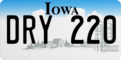 IA license plate DRY220