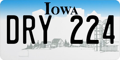IA license plate DRY224