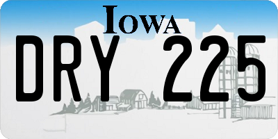 IA license plate DRY225