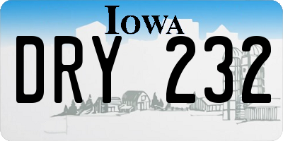 IA license plate DRY232