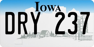 IA license plate DRY237