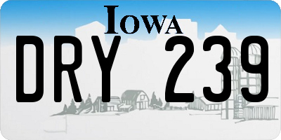 IA license plate DRY239