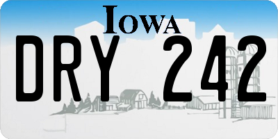 IA license plate DRY242