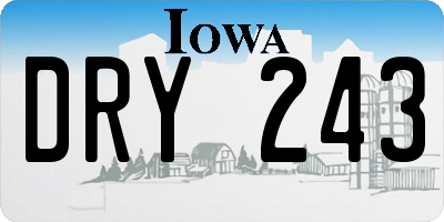 IA license plate DRY243