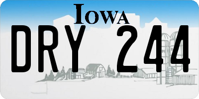 IA license plate DRY244